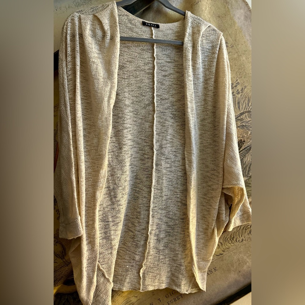 * UK2LA Lightweight Sheer Knit Cocoon Sweater *